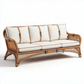 Rieten bank met kussens voor binnen en buiten 200 x 80 x 85cm