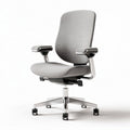 Ergonomische bureaustoel met verstelbare armsteunen en grijs stof 60 x 60 x 100cm