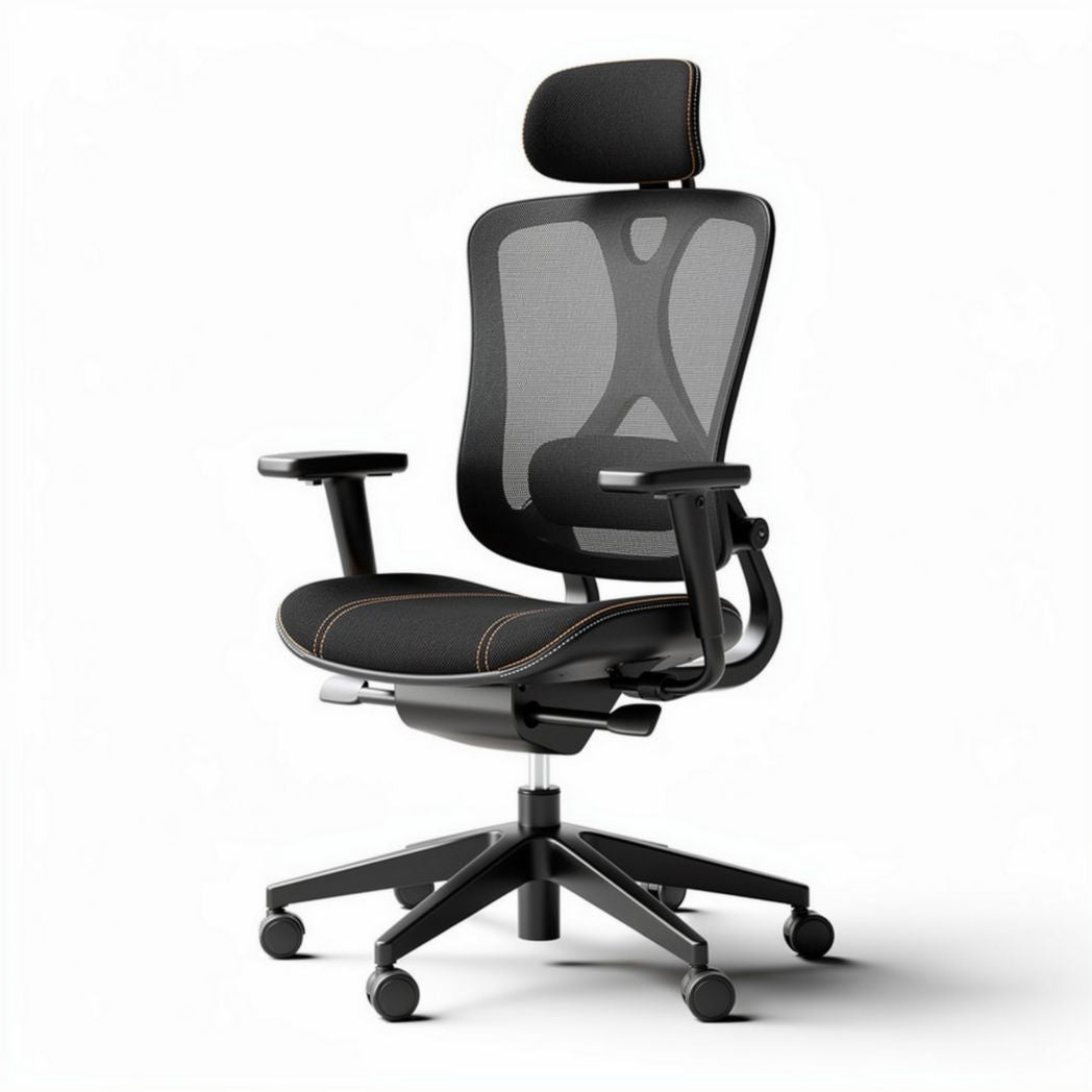 Ergonomische bureaustoel met ademend mesh en verstelbare functies zwart 45 x 60 x 120cm
