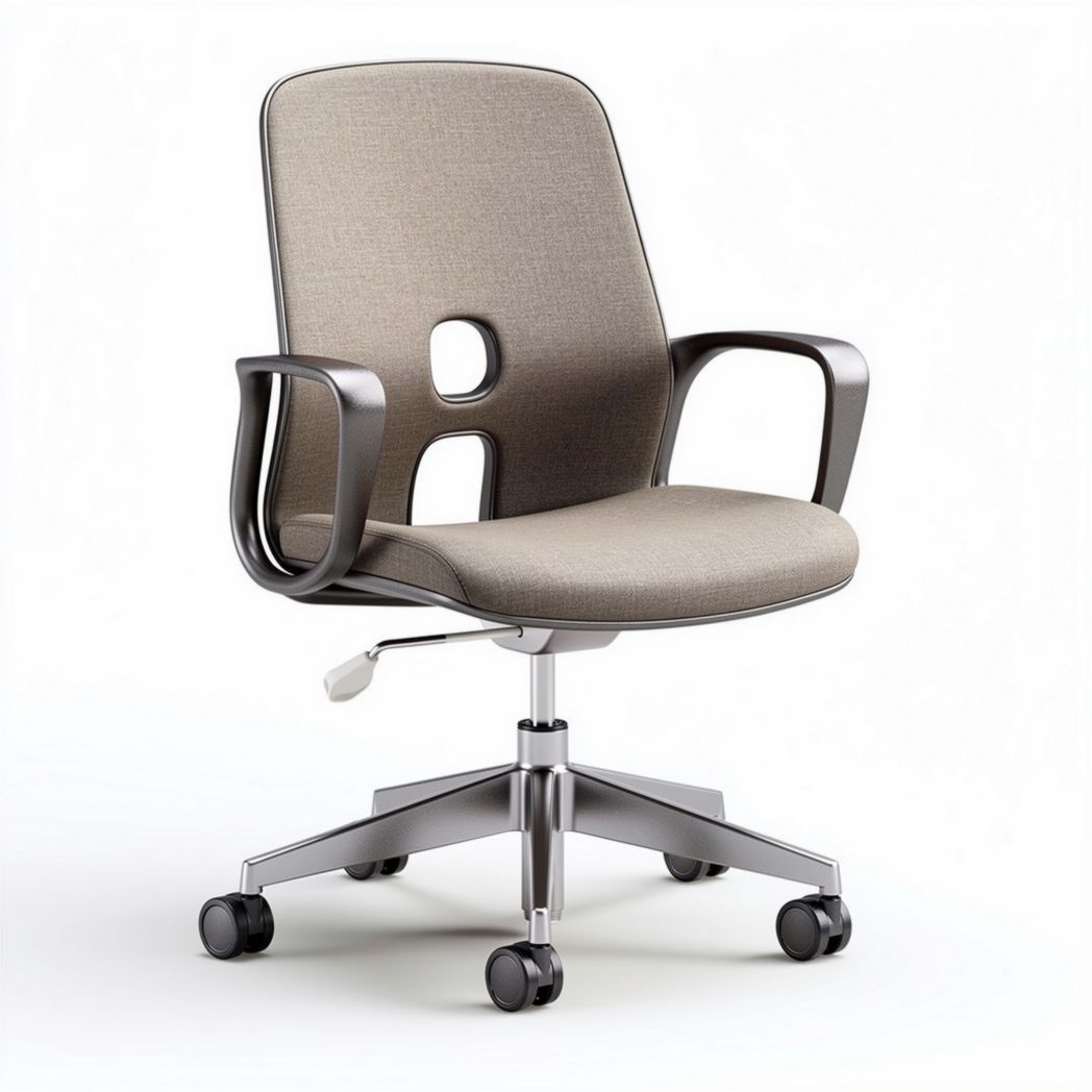 Bureaustoel met stoffen bekleding en 360 graden draaifunctie grijs 45 x 50 x 90cm