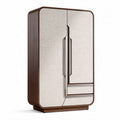 Kast van hout en stof met een moderne uitstraling 90 x 60 x 180 cm
