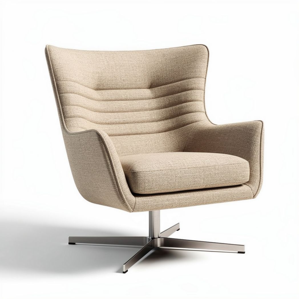 Leesstoel van stof met zwart metalen onderstel 80 x 85 x 100cm grijs